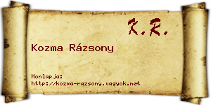 Kozma Rázsony névjegykártya